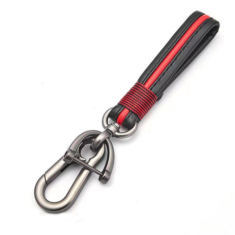 Leather Car Keychain for Men, Sturdy Key Keychain Leather Key Chain Holder for Car Key Home Keys - Red Leather Keychain for Men