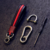 Leather Car Keychain for Men, Sturdy Key Keychain Leather Key Chain Holder for Car Key Home Keys - Red Leather Keychain for Men In Australia - Darrahopens