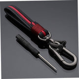 Leather Car Keychain for Men, Sturdy Key Keychain Leather Key Chain Holder for Car Key Home Keys - Red Leather Keychain for Men