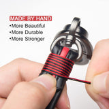 Leather Car Keychain for Men, Sturdy Key Keychain Leather Key Chain Holder for Car Key Home Keys - Red Leather Keychain for Men