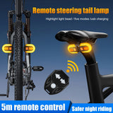 Bicycle Turn Signals Tail Lights Charging Brake Taillights with Wireless Remote Control High Brightness Beads Base Bracket Bike