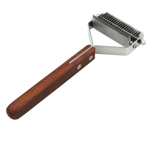 2 in 1 Dematting Undercoat Rake for Dogs & Cats, Deshedding Comb for Home Grooming, Efficiently Remove Loose Hair
