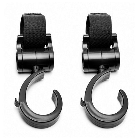 Stroller Hooks for Hanging Stuff Organizer Groceries Purse Mommy Hook Stroller Jogging Walking or Shopping Pack of 2-Black