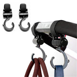 Stroller Hooks for Hanging Stuff Organizer Groceries Purse Mommy Hook Stroller Jogging Walking or Shopping Pack of 2-Black