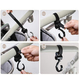 Stroller Hooks for Hanging Stuff Organizer Groceries Purse Mommy Hook Stroller Jogging Walking or Shopping Pack of 2-Black
