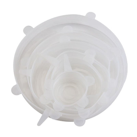 6pcs Reusable Silicone Stretch Lids - Food Huggers - Dishwasher, Microwave & Freezer Safe - Food Grade Reusable Bowl Covers
