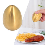 Stainless Steel Egg Shaped Spice Jar Pepper Shaker for Home and Kitchen Utensils  Barbecue Restaurant Banquet Party(Gold)