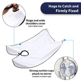 Beard Trimming Catcher, Beard Hair Catcher for Men Shaving, Non-Stick Beard Apron Cape Grooming Cloth, with Suction Cups - White