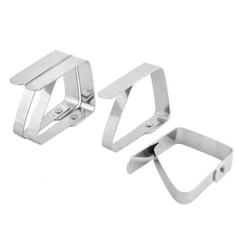 Stainless Steel Home Kitchen Teapot Table Cloth Holders Clip Clamp 4pcs Silver Tone Cloth Clip/Holders Premium Table Cover