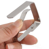 Stainless Steel Home Kitchen Teapot Table Cloth Holders Clip Clamp 4pcs Silver Tone Cloth Clip/Holders Premium Table Cover