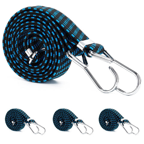 Heavy Duty Rubber Bungee Cords with Hooks Outdoor, 4 PCS Elastic Tie Down Bungee Straps Set for Moving Cargo, Bike, Luggage Rack In Australia - Darrahopens