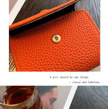 Short Wallet for Women Simple Trifold Cowhide Wallets Korean Fashion Envelope Coin Purse Female Slim Card Holder In Australia - Darrahopens
