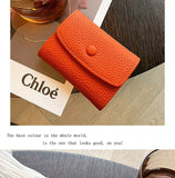Short Wallet for Women Simple Trifold Cowhide Wallets Korean Fashion Envelope Coin Purse Female Slim Card Holder