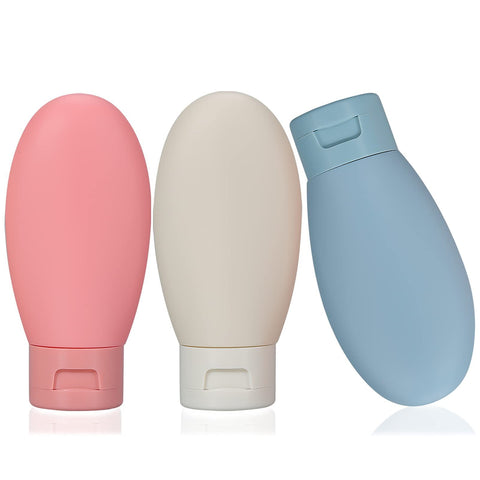 3 Pcs Travel Bottles Set,60 ML Travel Bottles & Containers,Small Mini Empty Plastic Squeeze Bottles for Travel Toiletries,Shampoo