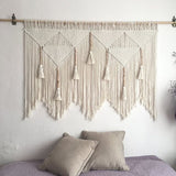 Hanging Headboard for Bedroom Window Curtains Wall Decor Wall Art tapestry Tassel Woven Wall Backdrop(Wood Dowels Not Included) In Australia - Darrahopens
