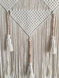 Hanging Headboard for Bedroom Window Curtains Wall Decor Wall Art tapestry Tassel Woven Wall Backdrop(Wood Dowels Not Included)