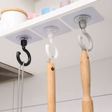 3 Pack Traceless Wall Adhesive Hook，Rotate Ceiling Adhesive Hook，Towel Hook,Waterproof Bathroom Kitchen Heavy Duty Self Adhesive