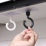 3 Pack Traceless Wall Adhesive Hook，Rotate Ceiling Adhesive Hook，Towel Hook,Waterproof Bathroom Kitchen Heavy Duty Self Adhesive