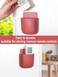 Pack of 2 Remote Control Box Wall Mount Adhesive TV controller Air conditioning holder Phone Charging Storage Box for Office Home