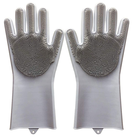 Reusable Silicone Dishwashing Gloves, Dishwashing Gloves with Scrubber, Household Kitchen Gloves, Pet Grooming In Australia - Darrahopens