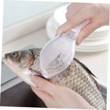 Fish Scaler Remover, Fish Scraper Fast Cleaning Fish Skin Brush No Mess Fish Descaler Scales Graters Easy Cleaning Kit(White)