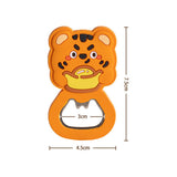 Bottle Opener, Magnetic Cartoon Animal Shape Strong PVC Metal Multifunction Beer Opener for Home Party Office(Tiger)