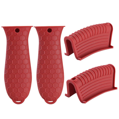 4 Pieces Silicone Hot Tool Holder Heat Resistant Potholder Cookware Handle Non Slip Rubber Pot Holders Handles Grip Covers In Australia - Darrahopens