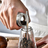 Manual Round Head Pepper Sea Salt Grinder Acrylic Acacia Wood Grinder Ceramic Core Kitchen Tool (Size : 6 and 8 inch acacia wood) In Australia - Darrahopens