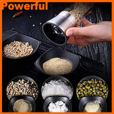 Salt and Pepper Grinder Tall Size - Black Pepper,Herb Shakers Mill Refillable Manual - Stainless Steel Lid - Adjustable Coarseness
