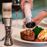 Salt and Pepper Grinder Tall Size - Black Pepper,Herb Shakers Mill Refillable Manual - Stainless Steel Lid - Adjustable Coarseness