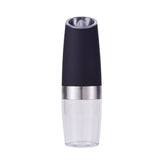 Gravity Electric Salt and Pepper Grinder, Automatic Pepper Grinder, Battery Powered LED Light with Adjustable Thickness-Black