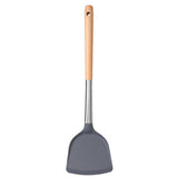 Silicone Shovel Non-Stick Pan Spatula Cooking Shovel with Long Wood Handle, Heat-resistant Turner Kitchen Utensils - （2pcs） In Australia - Darrahopens