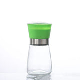 High Grips Glass Salt And Pepper Grinder Mill Set with Adjustable Coarseness Sauce Bottle Glass Seasoning Pot Containers（2pcs）