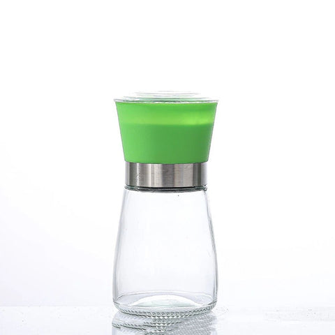 High Grips Glass Salt And Pepper Grinder Mill Set with Adjustable Coarseness Sauce Bottle Glass Seasoning Pot Containers（2pcs）