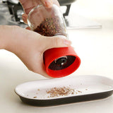 High Grips Glass Salt And Pepper Grinder Mill Set with Adjustable Coarseness Sauce Bottle Glass Seasoning Pot Containers（2pcs）