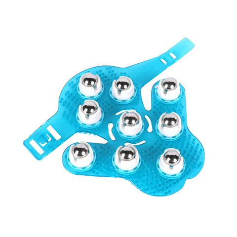 Palm Shaped Massage Glove Body Massager with 9 360-degree-roller Metal Roller Ball Beauty Body Care （2pcs）