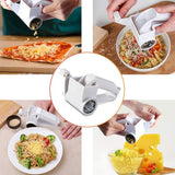 Rotary Cheese Graters, Manual Handheld Cheese Cutter with Stainless Steel Drum, Hand Crank Kitchen Tool for Grating Hard Cheese