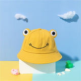 Cute Frog Bucket Hat Adults Cotton Bucket Hat Summer Hat Sun Protection Cap Fisherman Beach Festival Sun Hat
