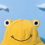 Cute Frog Bucket Hat Adults Cotton Bucket Hat Summer Hat Sun Protection Cap Fisherman Beach Festival Sun Hat