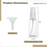 200PCS Travel Spray Bottle, 30ml/1oz Transparent Plastic Mini Spray Bottles for Perfume Cosmetic, Travel Size with 10 Funnels, Convenient Refillable, Leak-proof Design