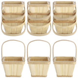 12PCS Mini Wooden Berry Baskets, 5.1 x 3.9 in Square Berry Picking Buckets with Handle, Hand-Woven Slat Fruit Baskets for Gift Wrapping, Picnics, Wedding, Home Decor & DIY Crafts In Australia - Darrahopens