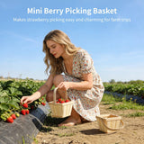 12PCS Mini Wooden Berry Baskets, 5.1 x 3.9 in Square Berry Picking Buckets with Handle, Hand-Woven Slat Fruit Baskets for Gift Wrapping, Picnics, Wedding, Home Decor & DIY Crafts In Australia - Darrahopens