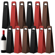 12PCS PU Leather Wine Present Bags, Reusable Single Bottle Wine Tote Carrier with Handle and Button Closure, Champagne Bottle Protective Bags for Wedding Birthday Party Christmas In Australia - Darrahopens