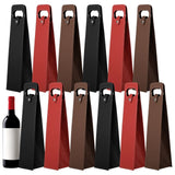 12PCS PU Leather Wine Present Bags, Reusable Single Bottle Wine Tote Carrier with Handle and Button Closure, Champagne Bottle Protective Bags for Wedding Birthday Party Christmas In Australia - Darrahopens
