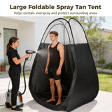 Large Spray Tan Tent, Quick Setup Portable Tanning Booth with Clear PVC Window, Foldable Spray Tanning Tent with Carry Bag, Easy Clean Spray Booth for Home Salon Use, 47 x 47 x 83 in