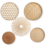 5PCS Wall Basket Decor Set, Handwoven Wood Boho Wall Decor, Natural Wall Decor for Home, Living Room, Bedroom, Hallway Decoration, 7.1-11.8 in Diameter In Australia - Darrahopens