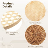 5PCS Wall Basket Decor Set, Handwoven Wood Boho Wall Decor, Natural Wall Decor for Home, Living Room, Bedroom, Hallway Decoration, 7.1-11.8 in Diameter In Australia - Darrahopens