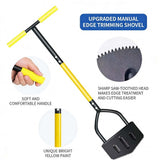Manual Edger Lawn Tool, Border Edger with V-Shaped Saw Tooth Blade & Rubber T-Grip, 41.73" Garden Tools for Sidewalk Grass Yard