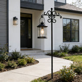 61in Heavy Duty Shepherd Hook, Black Iron Garden Stake with Ornate Scrollwork for Hanging Plants Lanterns Bird Feeders Outdoor Yard Decor