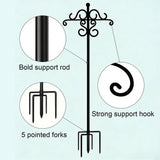 61in Heavy Duty Shepherd Hook, Black Iron Garden Stake with Ornate Scrollwork for Hanging Plants Lanterns Bird Feeders Outdoor Yard Decor